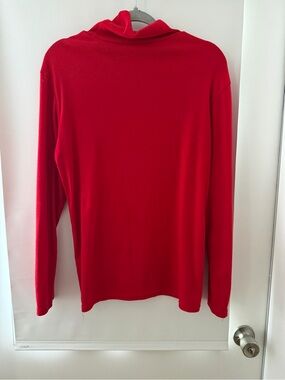 Men's Red Turtleneck Sweater - Minimalist Knit